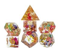 Zymoplas 7-Pack Polyhedral Dice Set for MTG RPG Role Playing Kids Toy Vibrant Colors Dnd Game, Colors