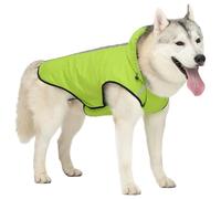 Zymoplas Adjustable Hood Poncho For Small Medium Large Dogs Premium Easy To Put On Polyester Dog Stylish And Dry, Green, M