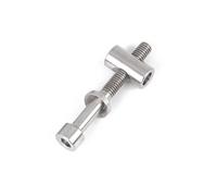 Zymoplas Alloy Mountain Bicycle Seat Post Fixing Portable Detachable Hexagon Screws Nuts Replacement Part Components, Silver, M5x40