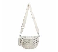 Zymoplas Bag Adjustable Sling for Women Metal Waist Earphone Bag PU Metal Material Durable for Ladies White 25717.5cm, White