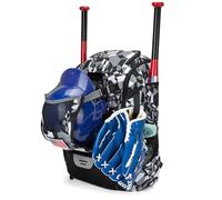 Zymoplas Baseball Backpack Pink Softball Bag Lightweight Oxford Cloth for Safe Gear Storage Polyester Baseball Bag Including Bats, Black and White
