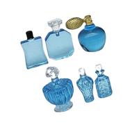 Zymoplas Beautiful 1 12 for Dollhouse Miniature Perfume Bottles Set with Tray Bathroom Accs, 6 Pcs Blue