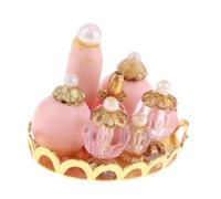 Zymoplas Beautiful 1 12 for Dollhouse Miniature Perfume Bottles Set with Tray Bathroom Accs, Pink Set