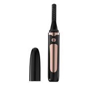 Zymoplas Beginner-Friendly Heated Eyelash Curler 4-Speed Temperature Control Easy to Carry Electric Curling Iron Eyelashes Mini, Black, English Packaging