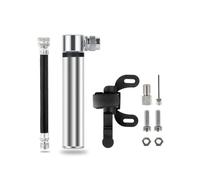 Zymoplas Bicycle Air Pump Hand Inflation Bike Tire Inflator Aluminum Alloy Outdoor Household Hose Inflatable Ball Compressor, Silver
