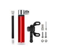 Zymoplas Bicycle Air Pump Hand Inflation Bike Tire Inflator Aluminum Alloy Outdoor Household Hose Inflatable Ball Compressor, Red