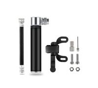 Zymoplas Bicycle Air Pump Hand Inflation Bike Tire Inflator Aluminum Alloy Outdoor Household Hose Inflatable Ball Compressor, Black