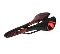 Zymoplas Bike Seat Light-weight Waterproof Breathable Hollow Out Cycling Fittings Comfortable Bikes Cushion Bicycle Saddle, Black-red