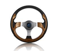 Zymoplas Boat Steering Wheel 3/4-inch Shaft 3 Spokes Anti-rust Detachable Helm Rowing Boats Accessories Hardware with Center Cap