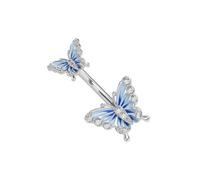 Zymoplas Bulk Navel Piercings Nails Non-Rust Stainless Steel Diverse Styles Flower Heart Crystal Navel Belly Button Rings, silvery