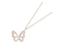 Zymoplas Butterfly Pendant Necklace For Women Exquisite Craft High-end Texture And Wide Application Copper Mothers Simple Gown, Rose Gold