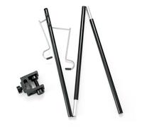 Zymoplas Camping Lamp Post Pole Folding Portable Hanging Tent Lantern Fixed Holder Kit Travel Hiking Bracket Accessories, Black, Double Head