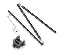 Zymoplas Camping Lamp Post Pole Folding Portable Hanging Tent Lantern Fixed Holder Kit Travel Hiking Bracket Accessories, Black, Single Head