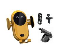 Zymoplas Car Wireless Mobile Phone Charger Clamping Charging Station Air Outlet Improvement Smartphone Smart Holder Bracket, Yellow, Set