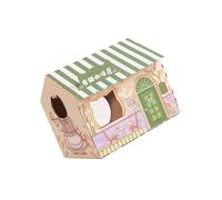 Zymoplas Cat House with Scratch Pad Durable Corrugated Cardboard for Training Toy Cats Pet Scratching, Green