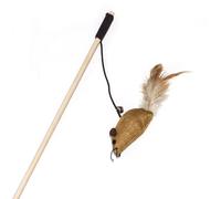 Zymoplas Cat Teaser Kitten Stick Playing Rod Fine Workmanship Compact Size Long-lasting Exquisite No Burrs Funny Pet Supplies