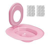 Zymoplas Cat Training Toilet Step by Step Garbage Bin Transition Lid With Strong Suction PP Material for Indoor Bathroom Home, pink