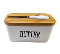 Zymoplas Ceramic with Dining Butter Dish for Butter Made of Ceramic Lid Churn Churner Home and Dining for , White