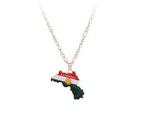 Zymoplas Charming Necklace With Colorful Flag Card Pendant Be Center Of Attention Alloy Fashion Necklace Card Necklace Gift, gold