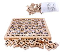 Zymoplas Children Wooden Hundred Board Math Educational 1 to 100 Consecutive Counting Toys Digit Early Portable Childhood Tray