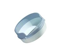 Zymoplas Circular Pet Litter Tray Easy to Clean and Removable for Kittens and Bunnies, Blue, 40 x 40 x 17cm