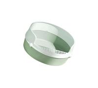 Zymoplas Circular Pet Litter Tray Easy to Clean and Removable for Kittens and Bunnies, Green, 40 x 40 x 17cm
