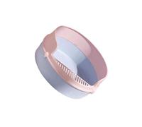 Zymoplas Circular Pet Litter Tray Easy to Clean and Removable for Kittens and Bunnies, Pink, 40 x 40 x 17cm