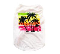 Zymoplas Clothing Summer Vest Tree Pattern Hoodies Costumes Stretchy Coat Jacket Beauty for Small Pet Dogs Chihuahua Pug, White, L