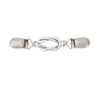 Zymoplas Collar Clip Exquisite Scarves Buckle Sweater Clips Vintage Style Wrap Clamp Clasp Holder Valentines Day Gifts for Women, Silver