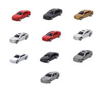 Zymoplas Color Random 1:87 Model Car Miniature Layout Plastic Simulation Display Building Kids Presents Railway Toy Set, 10 Pcs