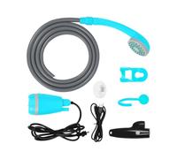 Zymoplas Compact and Easy to Carry Portable Shower Travel Hygiene Solution Portable Outdoor Shower for Camping Hiking ABS, Black Blue