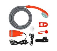 Zymoplas Compact and Easy to Carry Portable Shower Travel Hygiene Solution Portable Outdoor Shower for Camping Hiking ABS, Black Orange