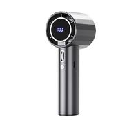 Zymoplas Compact And Portable Bladeless Mini 100 Speed Digital Display Violent Small Fan 1800mAh Battery For Long-lasting Life, grey