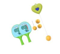 Zymoplas Compact and Portable Indoor Hanging Table Tennis Trainer for Self Practice Effortless Setup, green 2 Paddles, 29.7 x 24cm