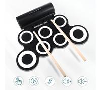 Zymoplas Compact Electronic Drum Set With Earphone Output And Strong Effect Silica Gel Practice Roll Pad Kit USB MIDI Clear Sound