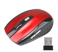 Zymoplas Computer 2.4Ghz Wireless Optical Mouse with USB Receiver Low Delay 6 Keys Plastic Gaming Mice Desktop PC Portable, Red, 98 * 59 * 30mm