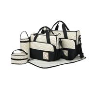 Zymoplas Convenient Diaper Bag - Durable Large Capacity Waterproof Polyester Maternity Trolley Nappy Bag Sets Multi-functional, black