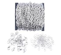 Zymoplas Curb Chain for Jewelry Making Durability Exquisite Craft Non-Toxic Iron Jewelry Making Chain DIY Craft Link, Black