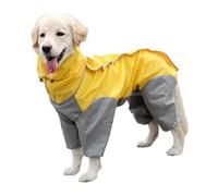 Zymoplas Dog Raincoat Snow Jacket Winter Warm Reflective Jumpsuit Rompers Puppy Coat Clothing Apparel Travelling Outdoor, Yellow, 18