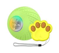 Zymoplas Dog Toy Low Noise Two Working Modes Teeth Friendly Silica Gel Cat Ball Dog Ball Cat Toy Pet Has Strong Battery Life, English green, Remote control