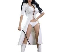 Zymoplas Doll Clothes 1/6 Scale Female Figure Action Figures Model Accessories Sexy Leather Trench Coat Gifts High Simulation , white