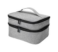 Zymoplas Double-Layered Nail Polish Organizer Bag Well Organized and Easy to Carry Nylon Nail Polish Carrying Case Bag Durable, Grey