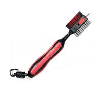 Zymoplas Double-Sided Golf Club Cleaning Brush Non-Slip Professional Stain Maintenance Tool with Groove Spike Golfer Sports, Red