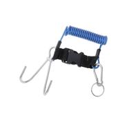 Zymoplas Dual Hooks Spiral Coiled Lanyard for Scuba Diving Robust and Dependable, Blue, 1.7m