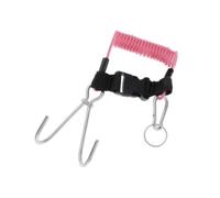 Zymoplas Dual Hooks Spiral Coiled Lanyard for Scuba Diving Robust and Dependable, Pink, 1.7m