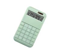 Zymoplas Dual Power 12-Digit Desktop Calculator LCD Display for Home Office Efficient and Reliable Solar Battery, Green, Desktop