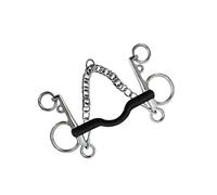 Zymoplas Durable Horse Bit with Curb Hooks Chain Harness for Equestrian Training