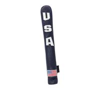 Zymoplas Durable PU Golf Alignment Stick Cover Case USA Embroidered Waterproof Holder, Blue White, 33 x 5.5cm