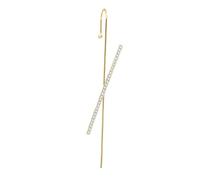 Zymoplas Ear Cuffs Cross Rhinestone Simple Style Smooth Pierced Earrings Ear-Hook for Wedding Party Banquet Women Girls Gift, Gold