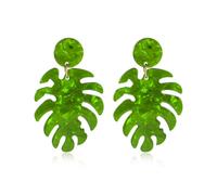 Zymoplas Ear Stud Personality Valentine's Day Gift Drop Earring Popular Accessories Long Pattern Dangle Earrings for Summer, Green